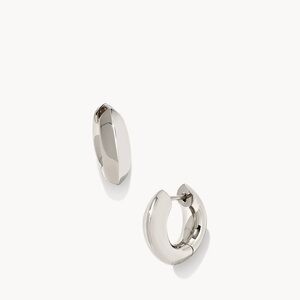 EUC Kendra Scott Silver Mikki Metal Huggie Earrings